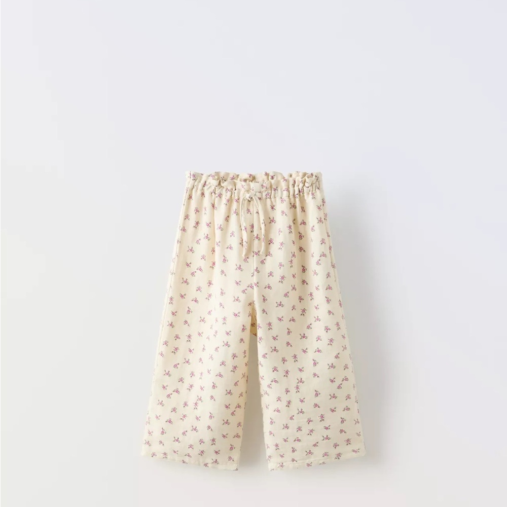 Zara Muslim Floral Wide Leg Pants 3y NWOT